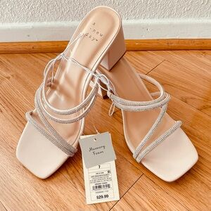 A New Day Women's Blakely Heels in Light Beige size 7 with crystals